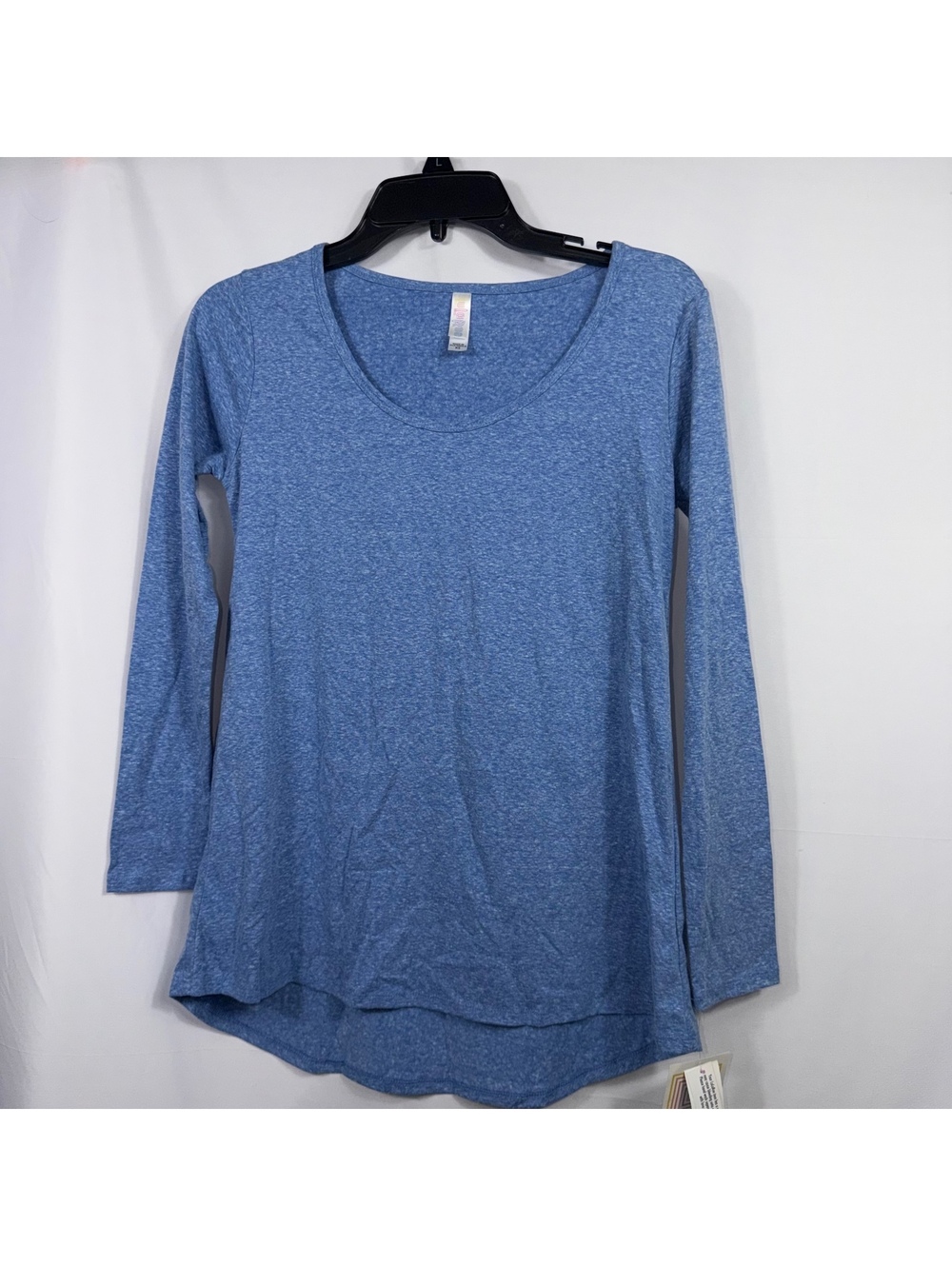 LuLaRoe Lynnae XS Blue Heathered Hi-Low Top NWT